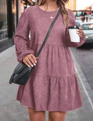 Rochie scurta SHEIN CURVE, roz pudra