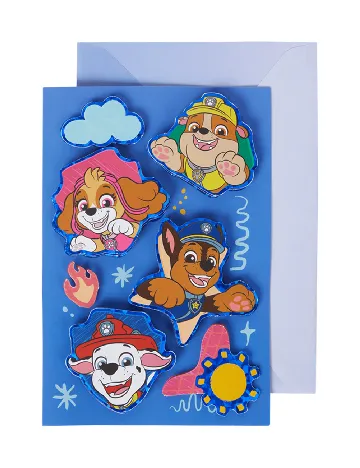 Felicitare A5 Paw Patrol W&O Products, albastru Albastru
