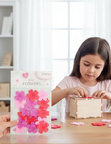 Set flori autocolante din fetru Hobby Flora, mix culori