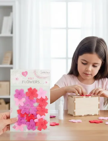 Set flori autocolante din fetru Hobby Flora, mix culori Mix culori