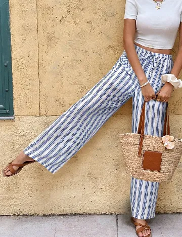 Pantaloni SHEIN, albastru Albastru