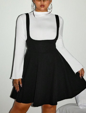 Rochie scurta SHEIN CURVE, negru/alb