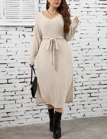 Rochie medie SHEIN CURVE, bej Crem