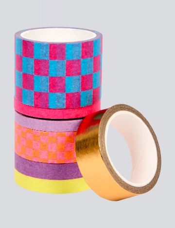 Set banda adeziva decorativa Washi 6 bucati ACTION, mix culori