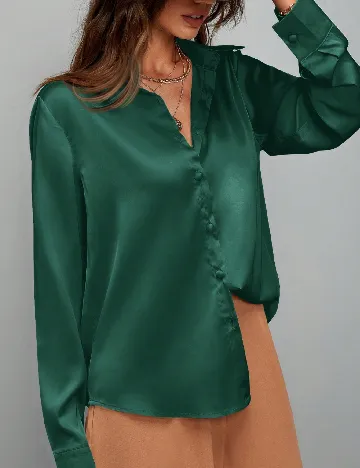 Camasa SHEIN CURVE, verde Verde