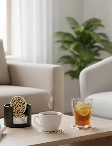 Set suporuri pahare reversibile, 50 buc, animal print Animal print