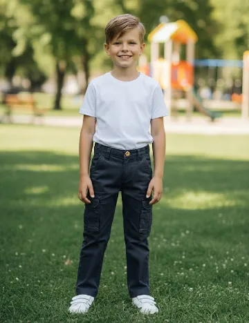 Pantaloni Zara, bleumarin Albastru