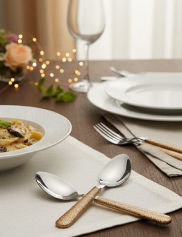 Set linguri cu sclipici 4 bucati ACTION, auriu