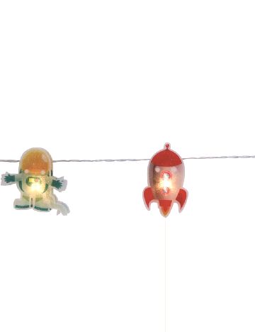 Ghirlanda luminoasa astronauti si rachete, 10 LED Coen bakker deco, mix culori