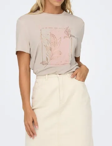 Tricou Only, bej Crem