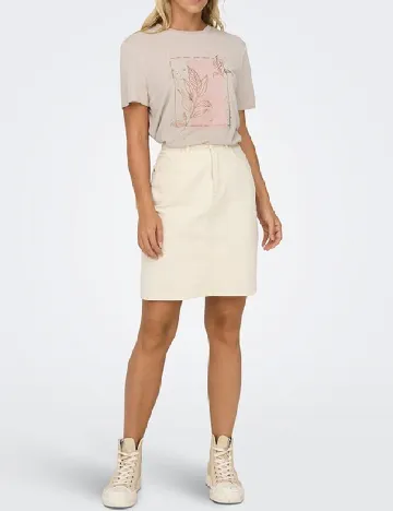 Tricou Only, bej Crem