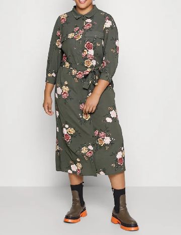 Rochie medie Only Carmakoma, verde