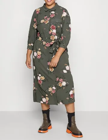 Rochie medie Only Carmakoma, verde Verde