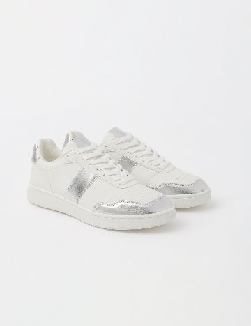 Adidasi C&A, alb/argintiu