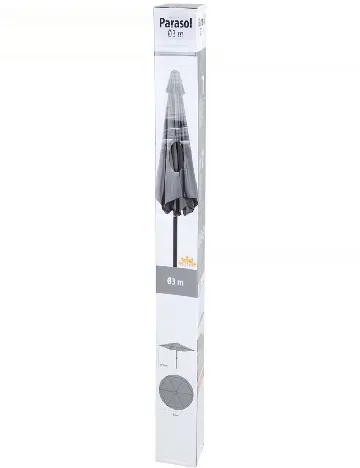 Umbrelă de grădină Ø 3 m Schou, gri