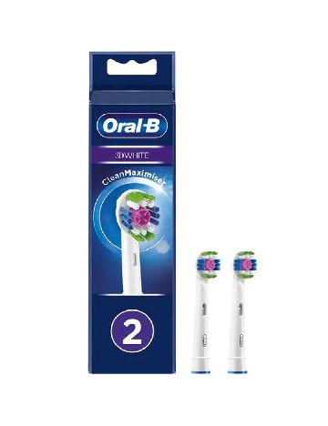 Set capete de periuță 3D White 2 bucati Oral-B, alb