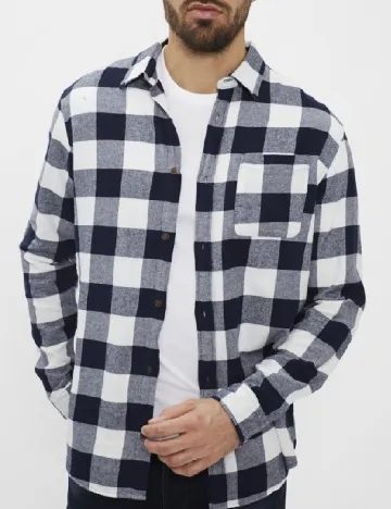 Camasa Jack&Jones, bleumarin/alb Albastru