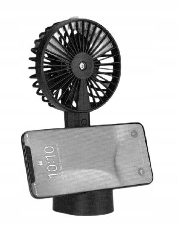 Ventilator portabil cu funcție de pulverizare, negru