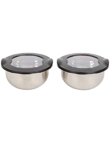 Set boluri cu capac ermetic 2 bucati Via Chasse, argintiu