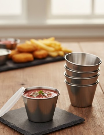 Recipiente cu capac pentru sosuri 8 bucati Via Chasse, argintiu