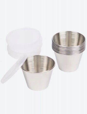 Recipiente cu capac pentru sosuri 8 bucati Via Chasse, argintiu