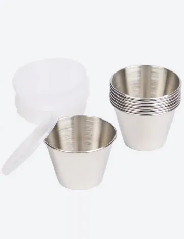 Recipiente cu capac pentru sosuri 8 bucati Via Chasse, argintiu