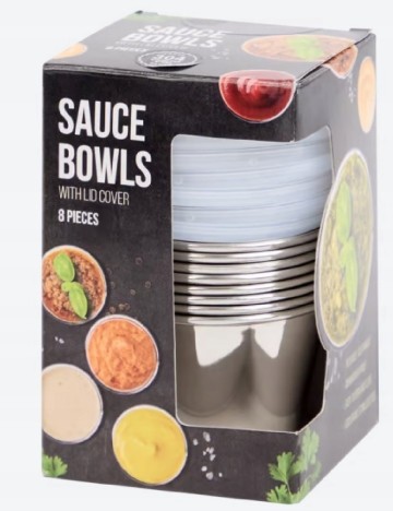 Recipiente cu capac pentru sosuri 8 bucati Via Chasse, argintiu