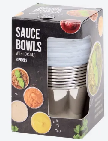Recipiente cu capac pentru sosuri 8 bucati Via Chasse, argintiu