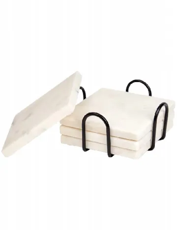 Set suporturi pentru pahare din marmura 4 bucati Zd Trading, alb Alb