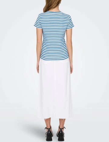 Tricou Jacqueline de Yong, albastru/alb