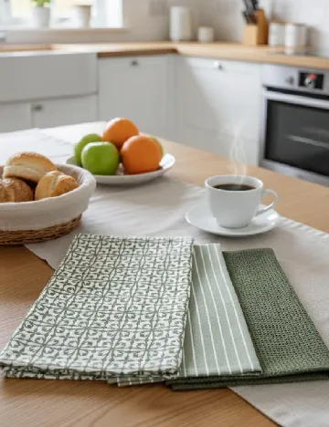 Set prosoape de bucatarie 3 bucati Cape Home, verde Verde