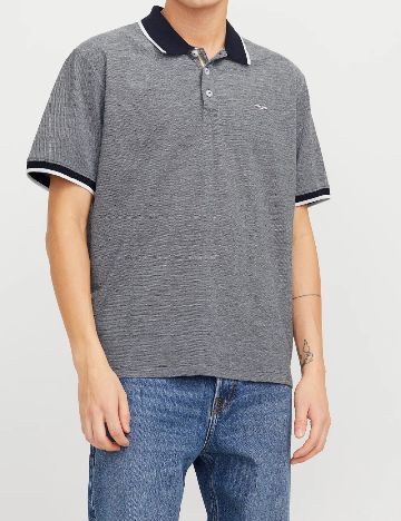 Tricou Jack&Jones, bleumarin/alb