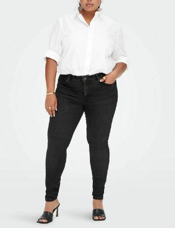 Blugi Only Carmakoma, negru