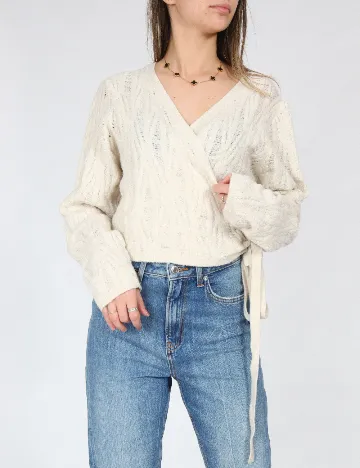 Cardigan C&A, ecru Alb