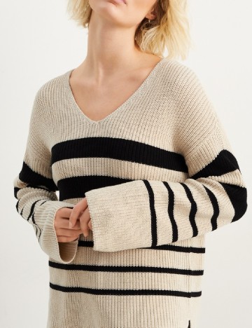 Pulover C&A, bej/negru