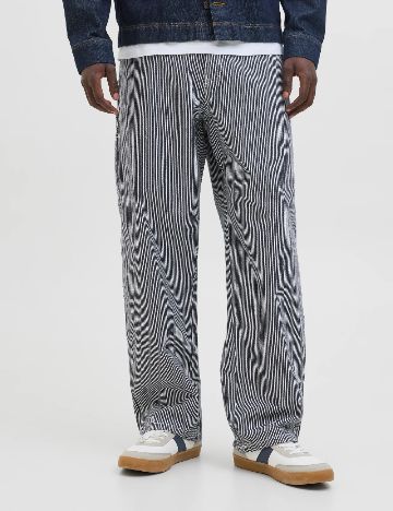 Pantaloni Jack&Jones, bleumarin/alb