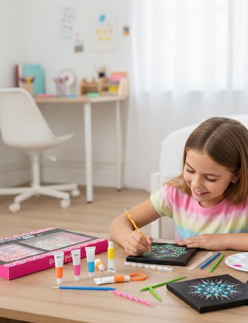 Set creație artă punctată Craft world, roz