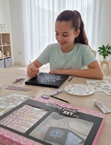 Set creație artă punctată Craft world, roz