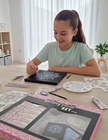 Set creație artă punctată Craft world, roz Roz