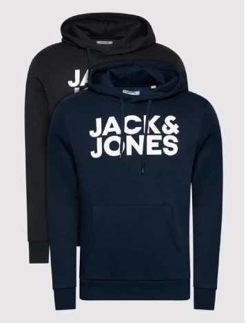 Set Hanorace 2 bucati Jack&Jones, negru/bleumarin