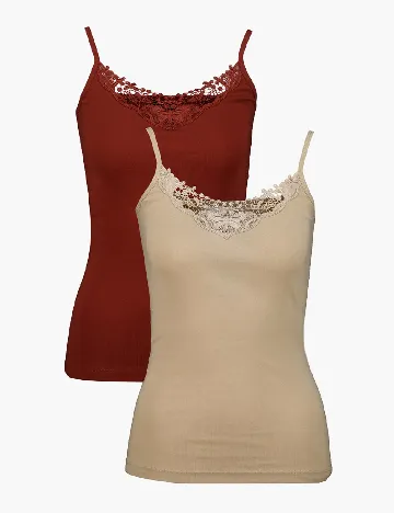 Set Maiouri 2 bucati Only, crem/maro Crem