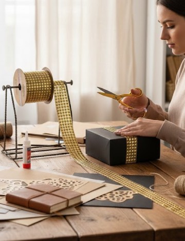 Accesoriu decorativ Hobby Flora, auriu