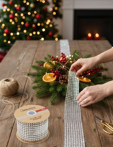 Panglica decorativa Hobby Flora, argintiu