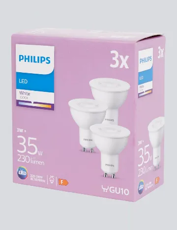 Set spoturi LED 35W, 230 lumeni 3 bucati PHILIPS, alb Alb