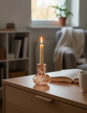 Suport lumanare Home Accents, portocaliu Portocaliu