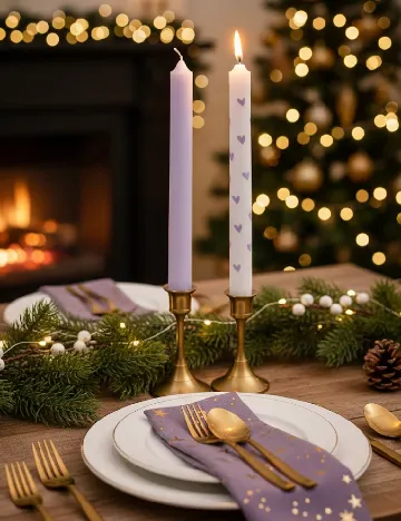 Set lumanari 2 bucati AVEC, mov Mov