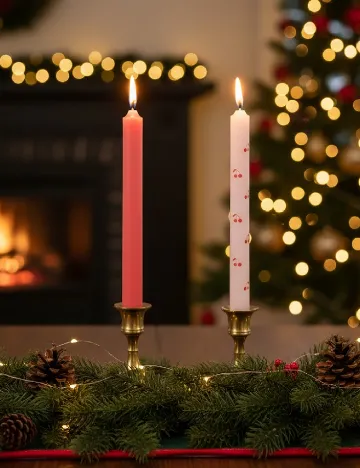 Set lumanari 2 bucati AVEC, roz Roz