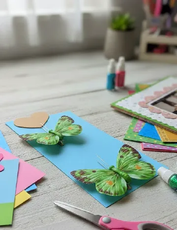 Fluturi textili cu clema 4 bucati Seasons & Style, verde Verde