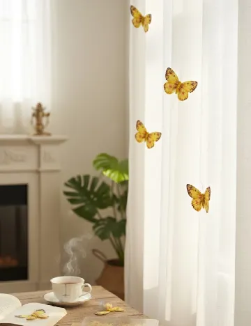 Fluturi textili cu clema 4 bucati Seasons & Style, galben Galben