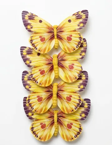 Fluturi decorativi cu clemă 4 bucati Seasons & Style, galben